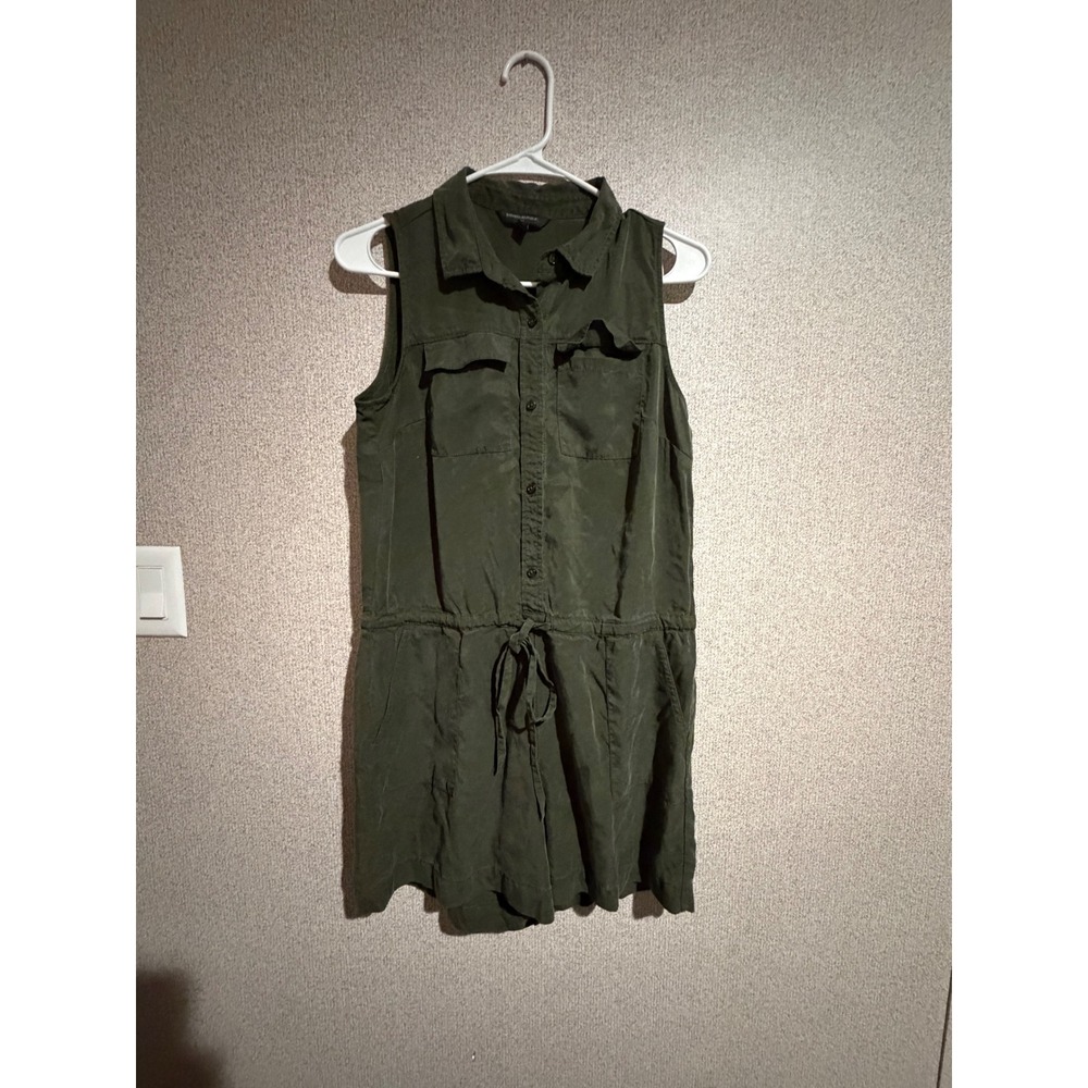 Banana Republic Olive Green Tencel Lyocell Utility Romper Sleeveless Size 6